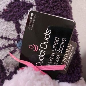 Cuddl Duds Purple Sherpa Lined Lounge Socks
